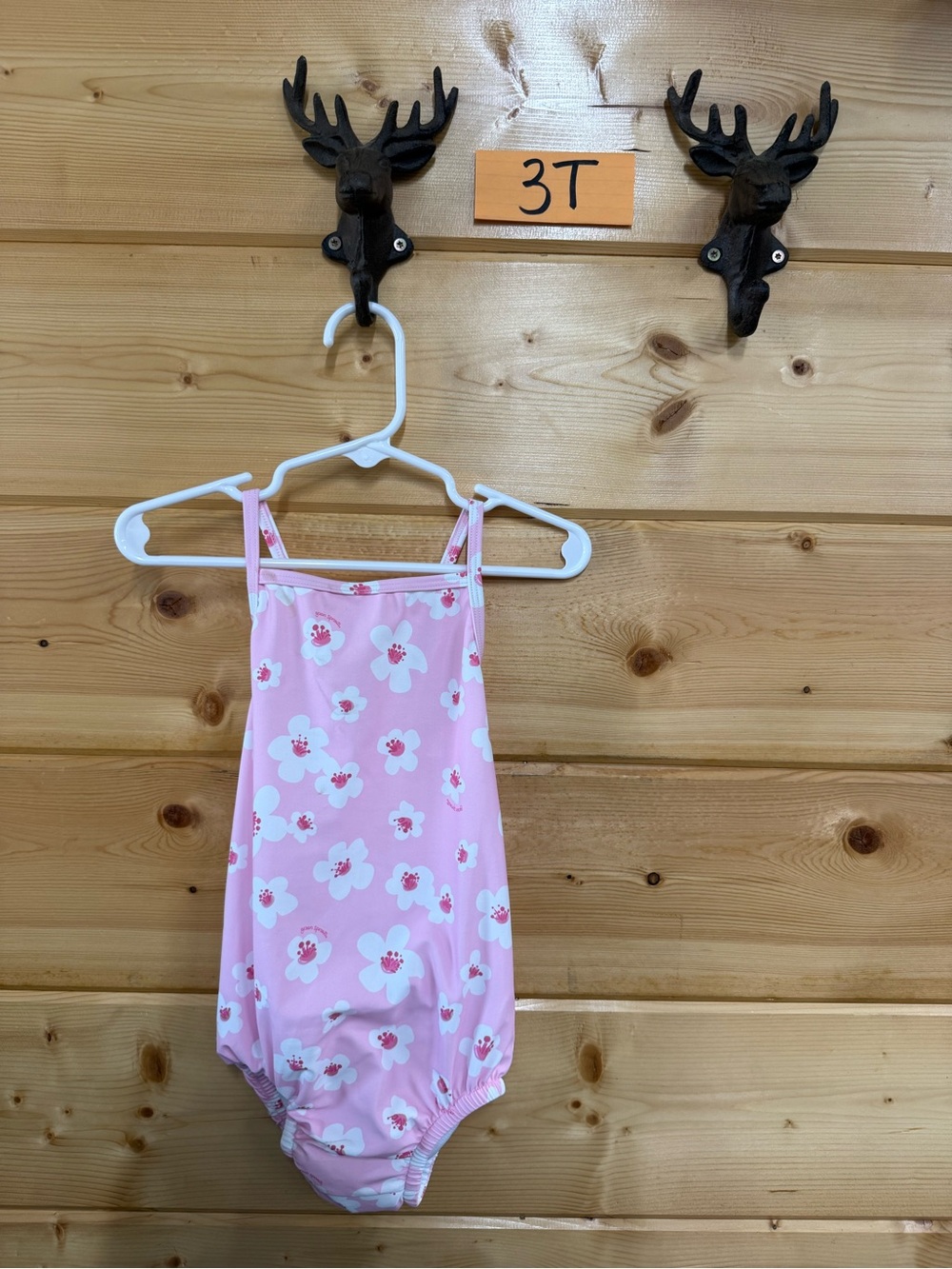 Girls' Pink Floral One-Piece Swimsuit - 3T
